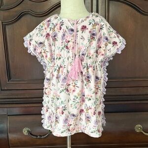 CHEEKY PLUM 3 Piece Swim Set Size 5 Floral Bikini + Coverup Boutique